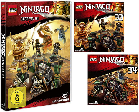 LEGO® NINJAGO® DVD 9.1 & CDs 33 + 34 (Copyright: Universum Kids)