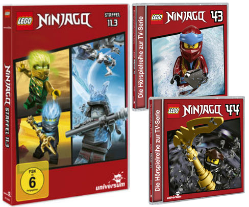 LEGO® NINJAGO® DVD 11.3 und CDs 43 + 44 (Copyright: Universum Kids / LEONINE)