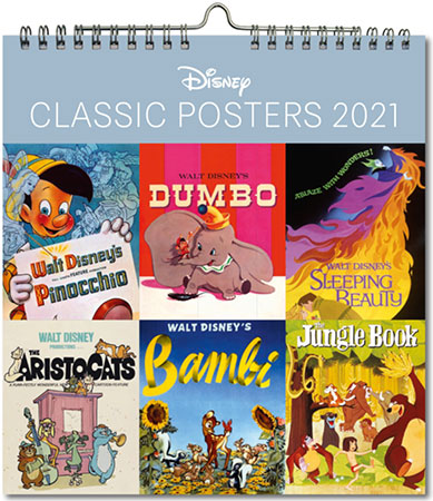 Disney Postkarten-Kalender mit kunstvollen Retro-Postermotiven (© Disney)