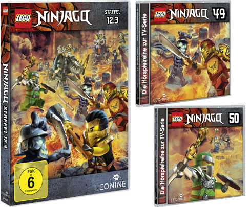 LEGO® NINJAGO® DVD 12.3 und CDs 49 + 50 (© LEONINE Kids)