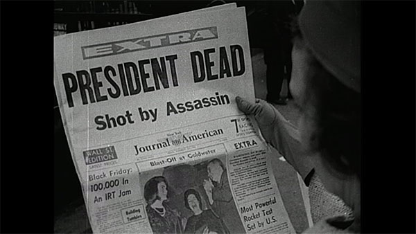 Schlagzeile der Zeitung über den Tod von Präsident John F. Kennedy (© National Archives)