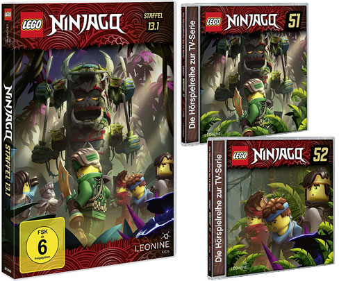 LEGO® NINJAGO® DVD 13.1 und Hörspiel-CDs 51 und 52 (© LEONINE Kids)