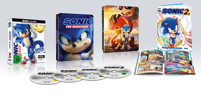 "Sonic The Hedgehog - 2-Movie Collection" 4K UHD Steelbook Packshot (© 2022 Paramount Pictures.)