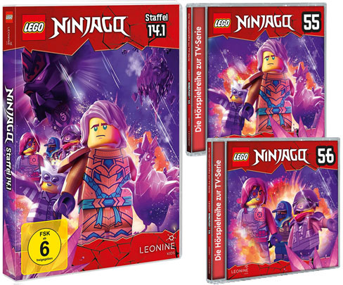 LEGO® NINJAGO® DVD 14.1 und Hörspiel-CDs 55 und 56 (© LEONINE Kids)