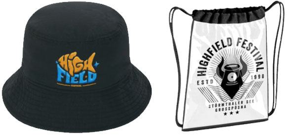 "Highfield Bucket Hat" und "Highfield Clear Bag" (© FKP Eventservice GmbH)