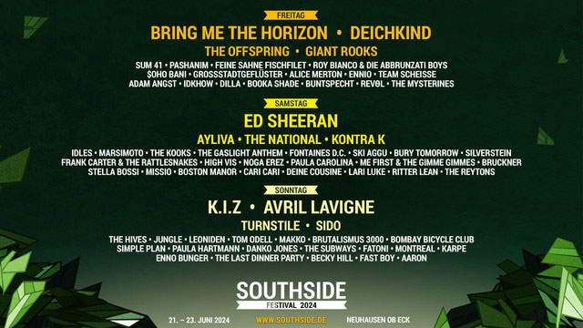 Southside Festival 2024 Line-Up (© FKP Scorpio)