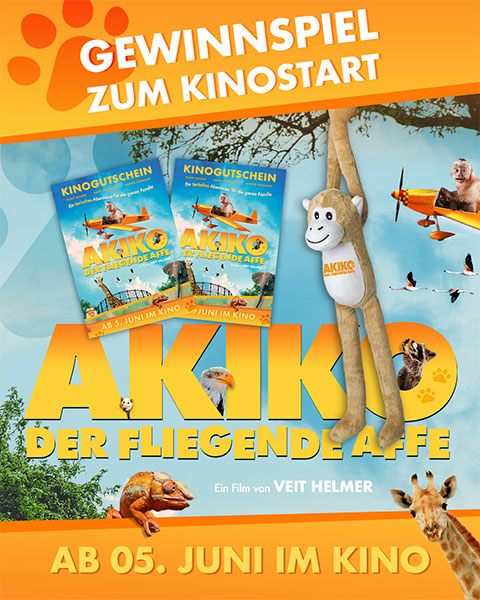 "Akiko, der fliegende Affe" Gewinnspiel (© farbfilm verleih)