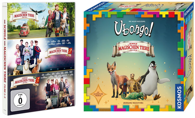 "Die Schule der magischen Tiere" 1-3 DVD-Box und Ubongo!-Spiel von KOSMOS
