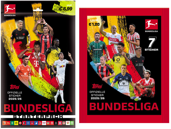 Topps® Fußball-Bundesliga 2025/26 Starterpack und Sticker (© Topps Europe Limited)