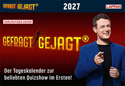 "Gefragt Gejagt – Tagesabreißkalender 2027" (© Lappan)